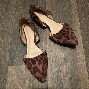 Leopard cheetah animal print almond pointed d’orsay ballet flat